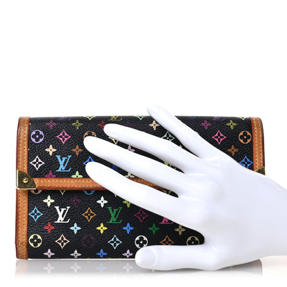 Louis Vuitton Monogram Multicolor Porte Tresor International Wallet Black 2 of 17