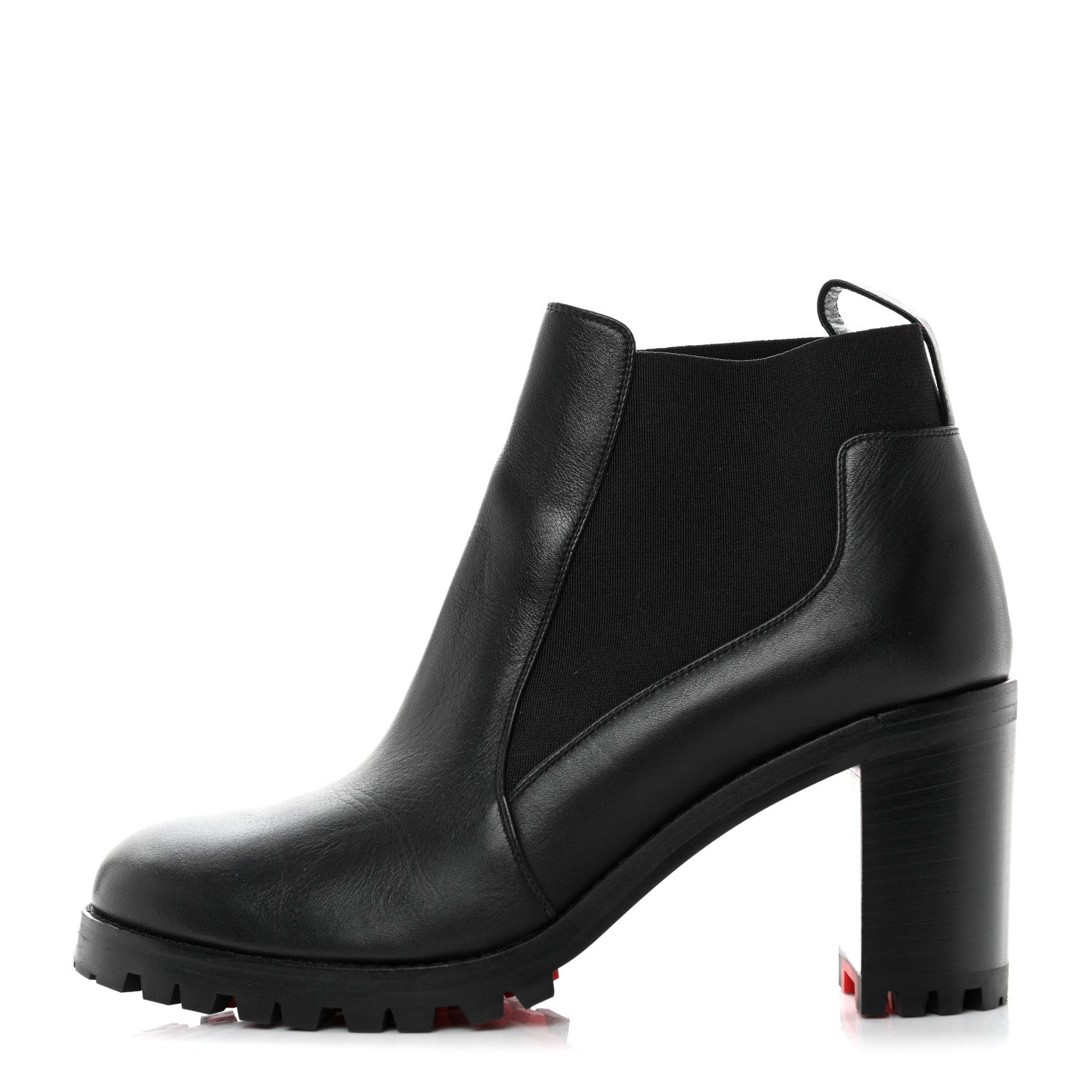 Christian Louboutin Calfskin Marchacroche 70 Chelsea Boots 37.5 Black 1 of 7