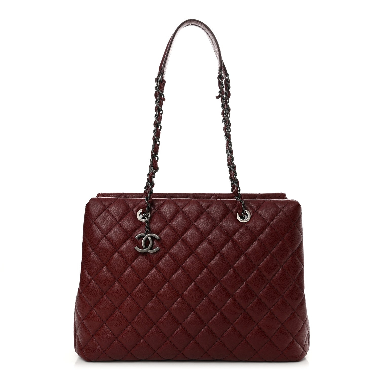 Chanel Caviar Quilted City Shopping Tote Dark Red 1 of 12