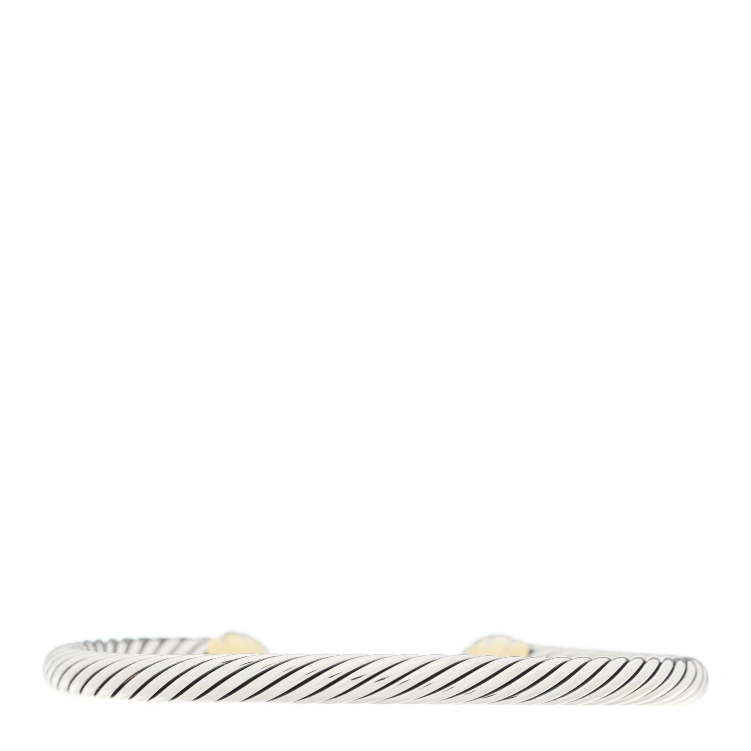 David Yurman Sterling Silver 14K Yellow Gold Pearl 4mm Cable Kids Birthstone Bracelet 2 of 3