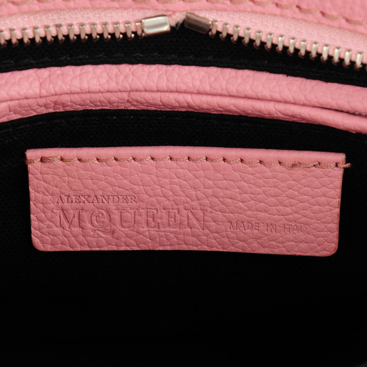 Alexander McQueen Pebbled Calfskin Mini Padlock Geisha Pink 6 of 7