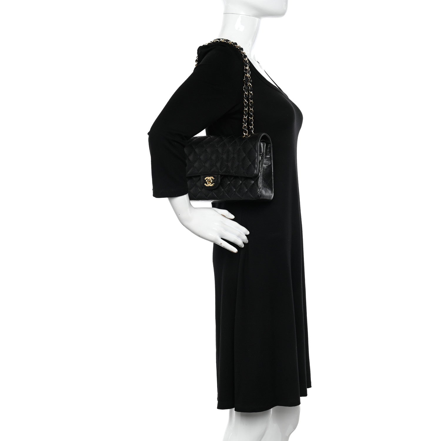 Chanel Caviar Quilted Medium Double Flap Black 2 of 11