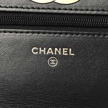 Chanel Caviar Quilted Camellia Wallet On Chain WOC Black 5 of 9
