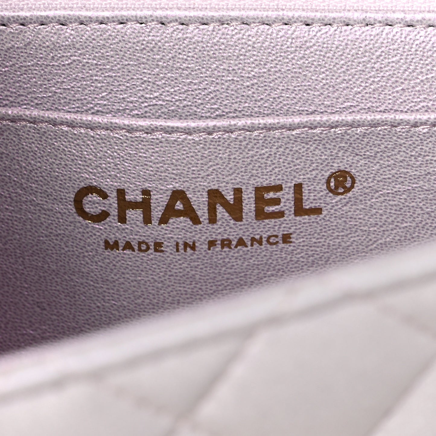 Iridescent Lambskin Quilted Mini Top Handle Rectangular Flap White