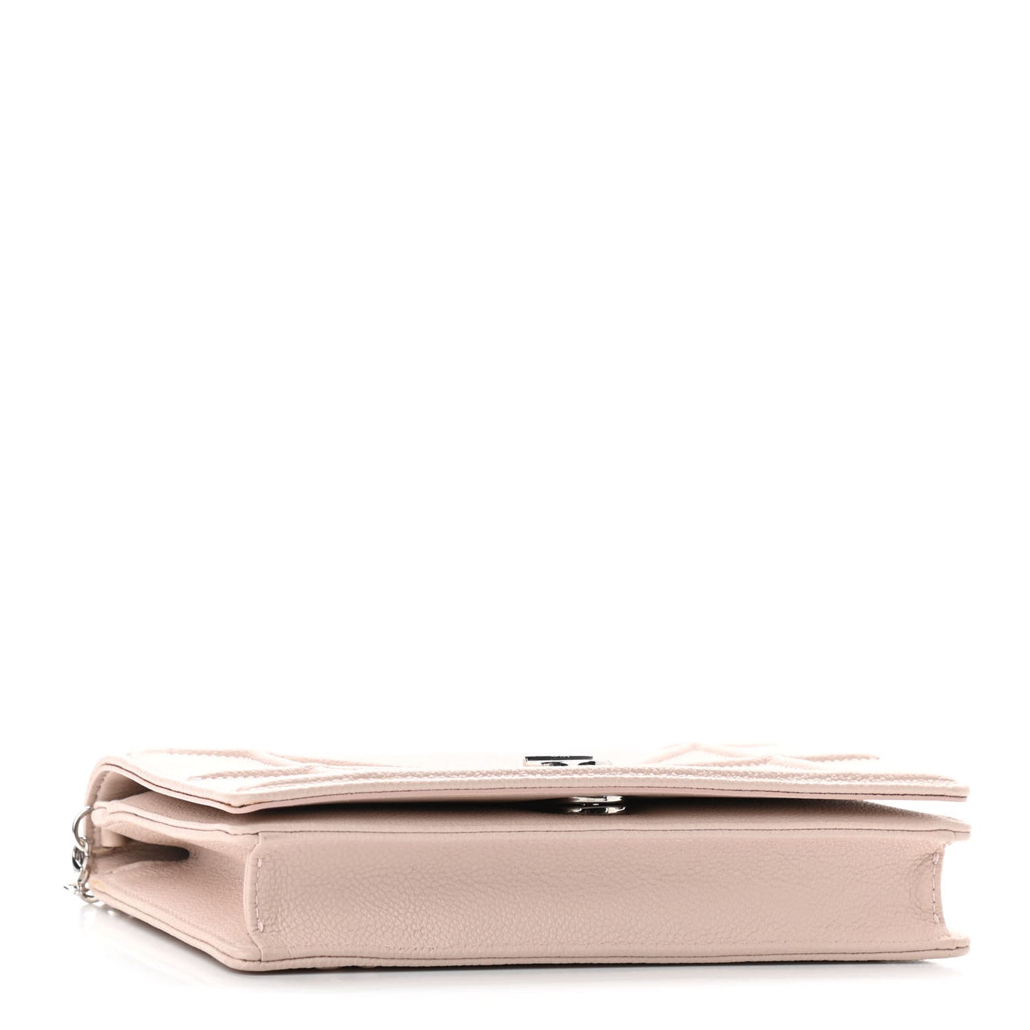 Grained Calfskin Diorama Wallet on Chain Pouch Rose Poudre