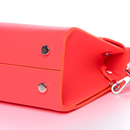 Christian Dior Grained Calfskin Mini Diorever Flap Fluorescent Goji Pink 9 of 11