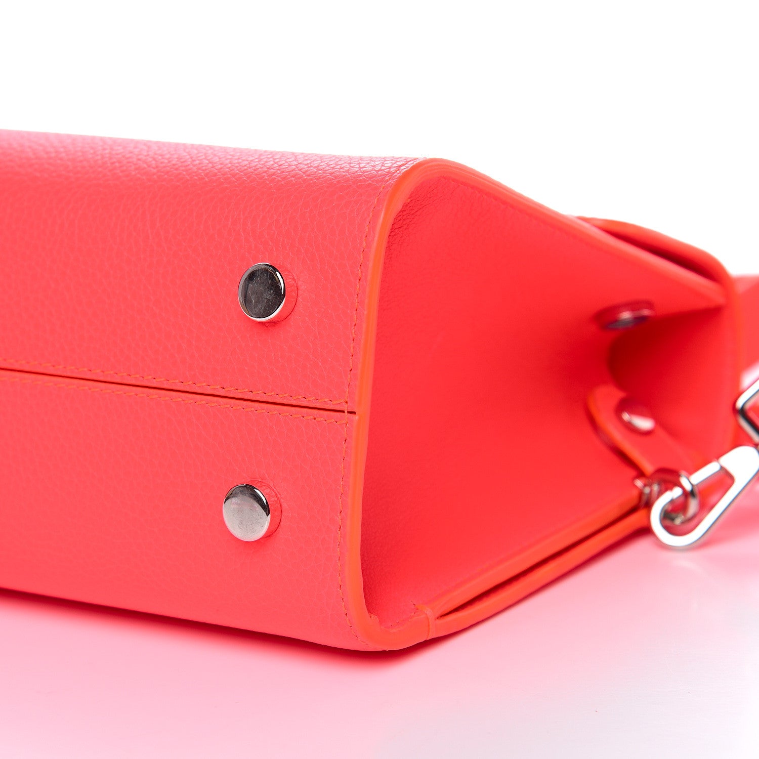 Christian Dior Grained Calfskin Mini Diorever Flap Fluorescent Goji Pink 9 of 11