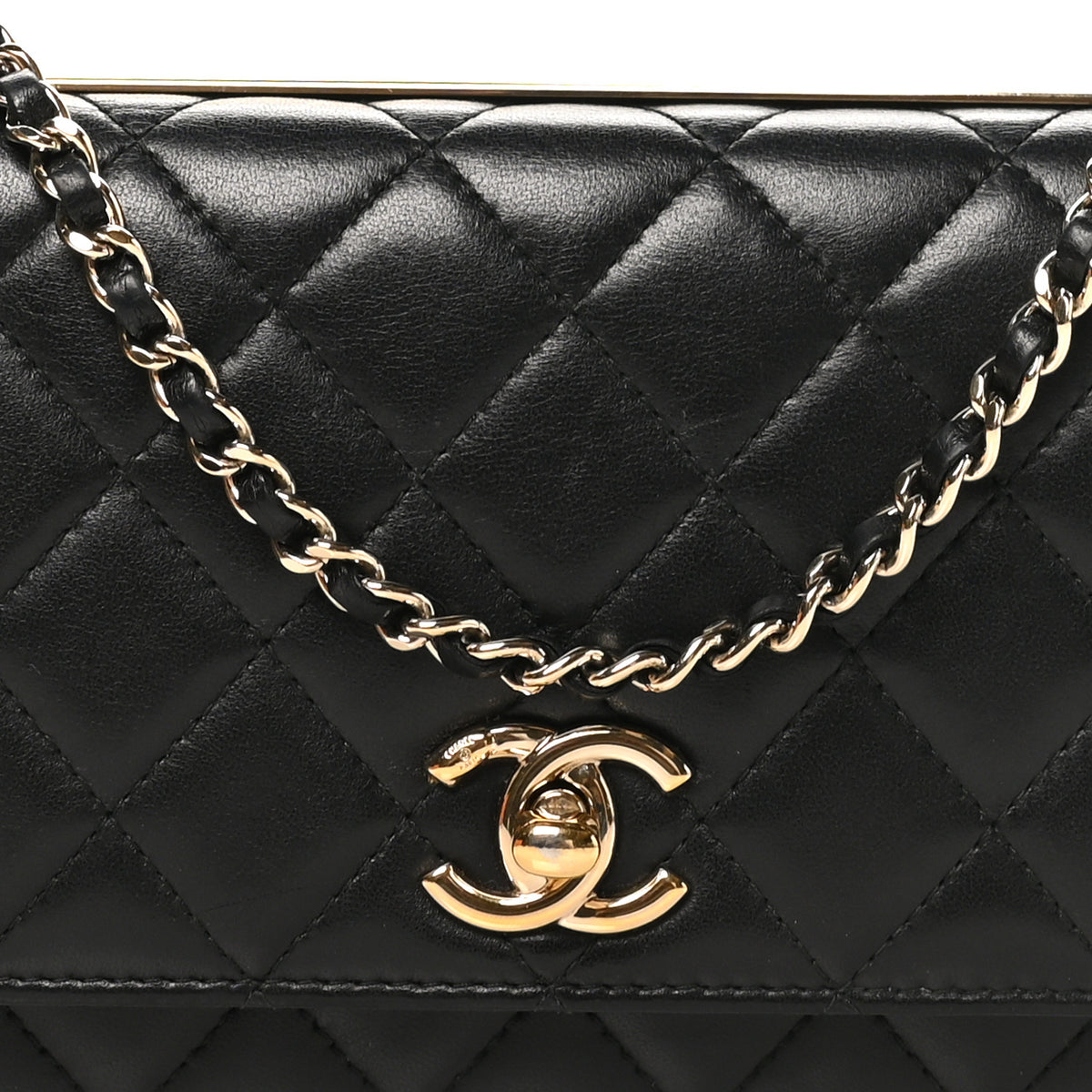 Chanel Lambskin Quilted Trendy CC Wallet On Chain WOC Black 9 of 10