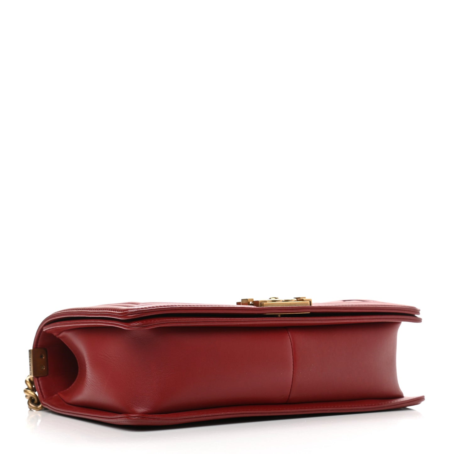 Calfskin Quilted New Medium Boy Flap Red