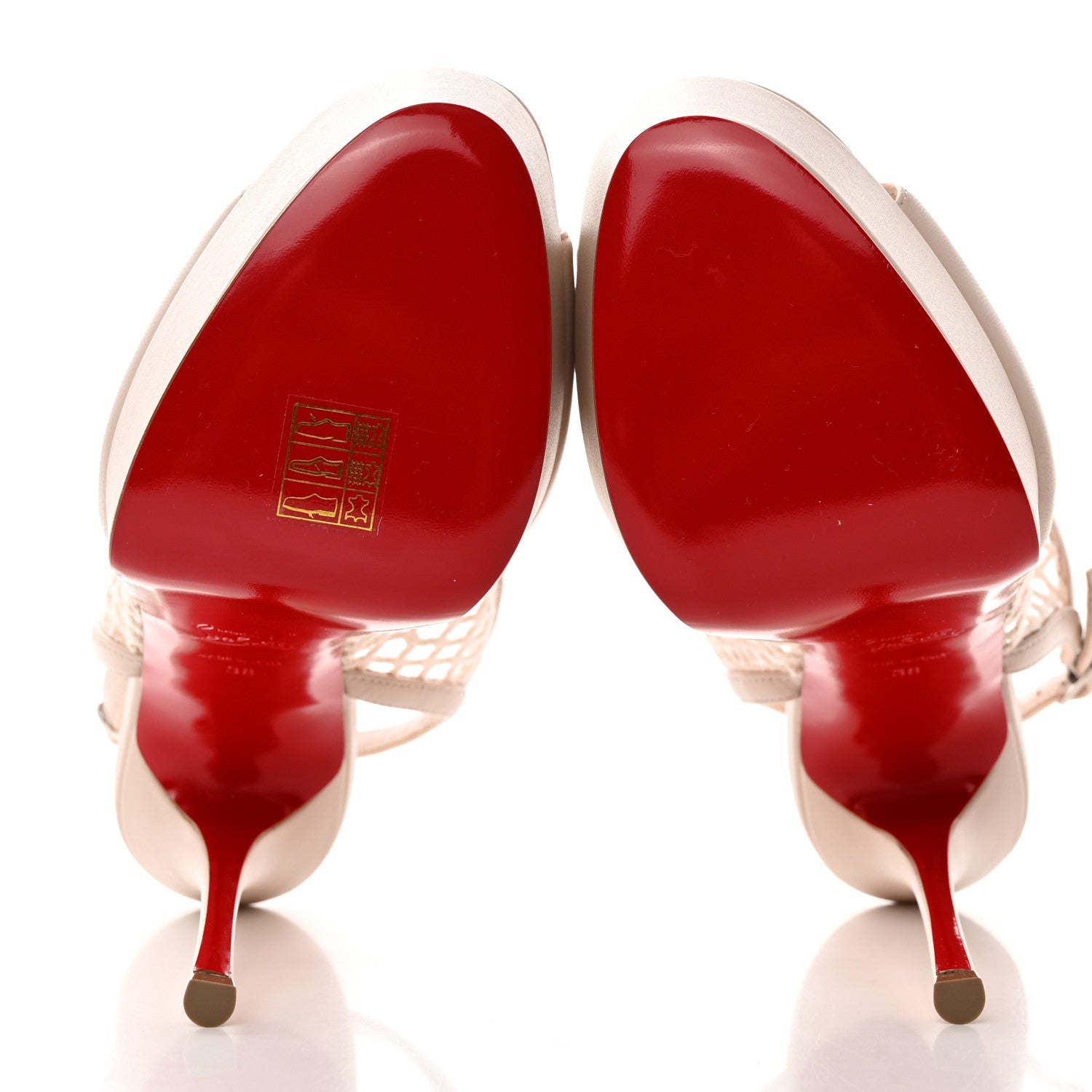 Christian Louboutin Nappa Resille Plougesta Alta 150 Sandals 38 Leche 5 of 8