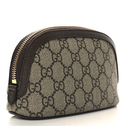 Gucci GG Supreme Monogram Textured Calfskin Web Medium Ophidia Cosmetic Case Beige Ebony New Acero 3 of 11