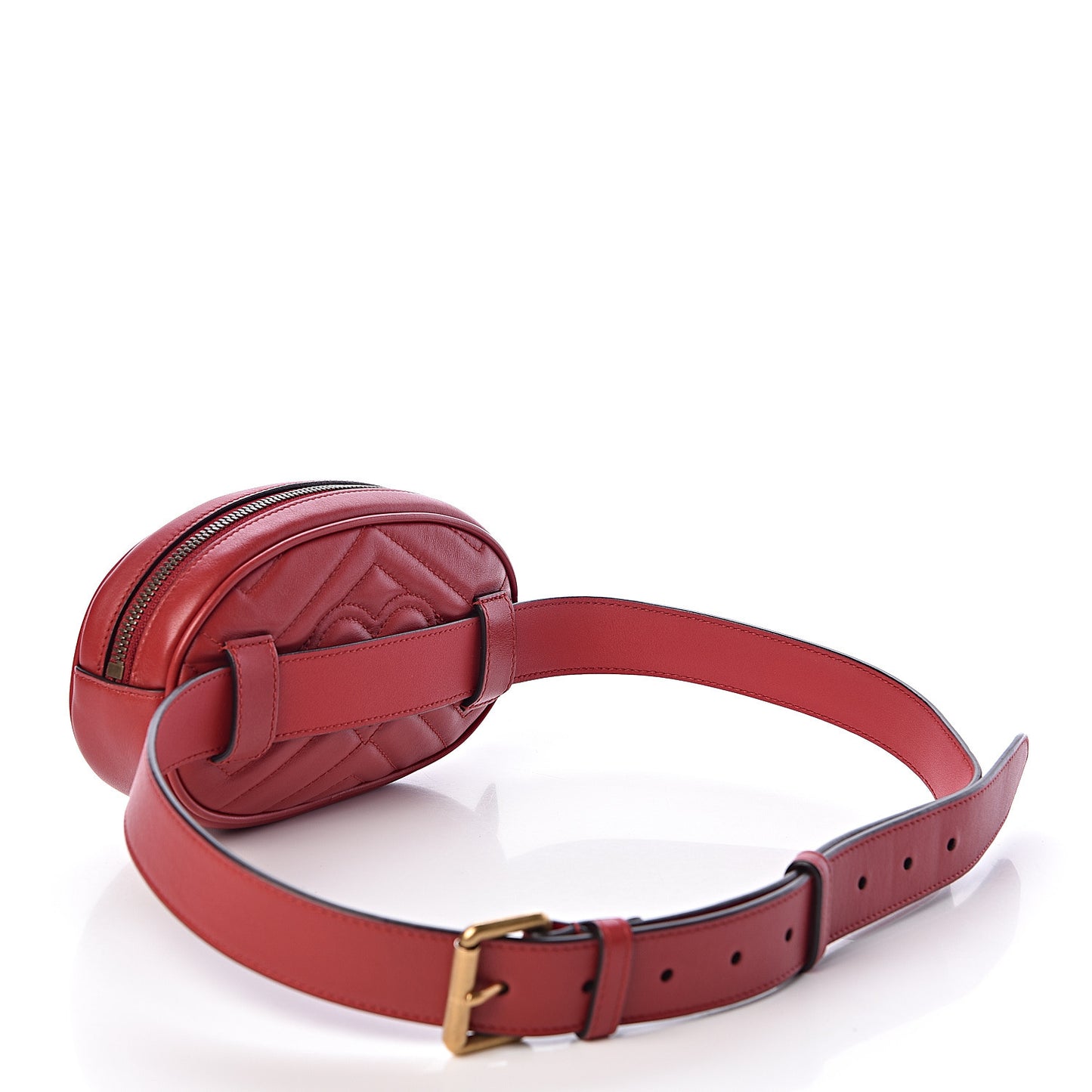 Calfskin Matelasse GG Marmont Belt Bag 95 38 Hibiscus Red