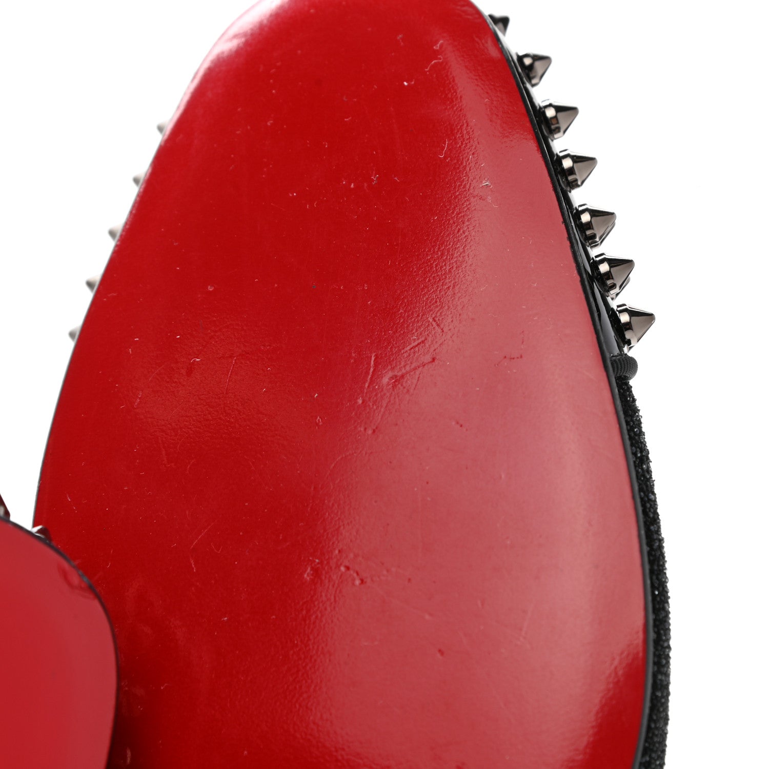 Christian Louboutin Glitter Patent Mens Spooky Spikes Flat Loafers 41 Black 7 of 8