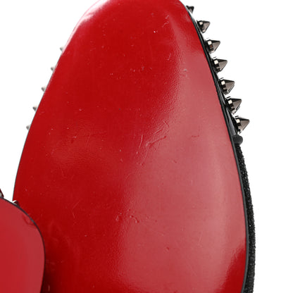 Christian Louboutin Glitter Patent Mens Spooky Spikes Flat Loafers 41 Black 7 of 8