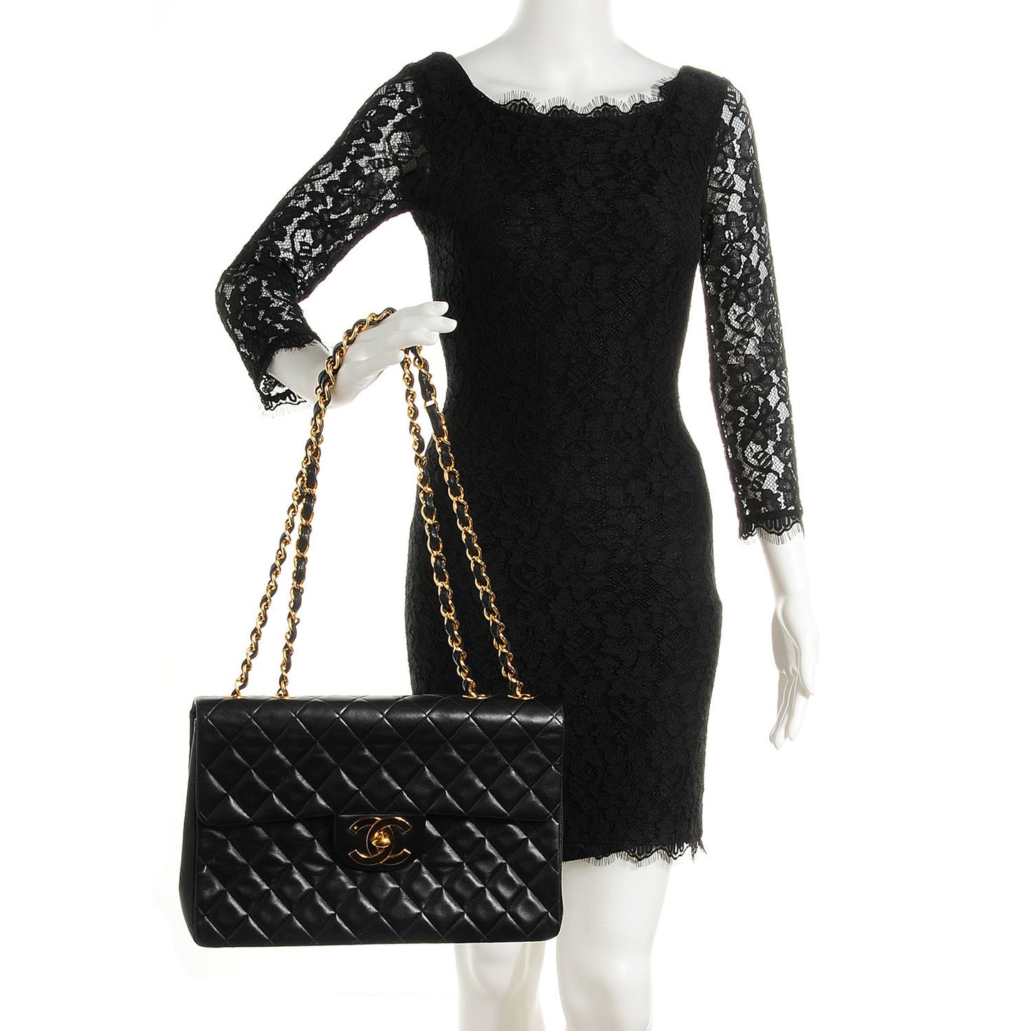 Lambskin XL Jumbo Flap Black