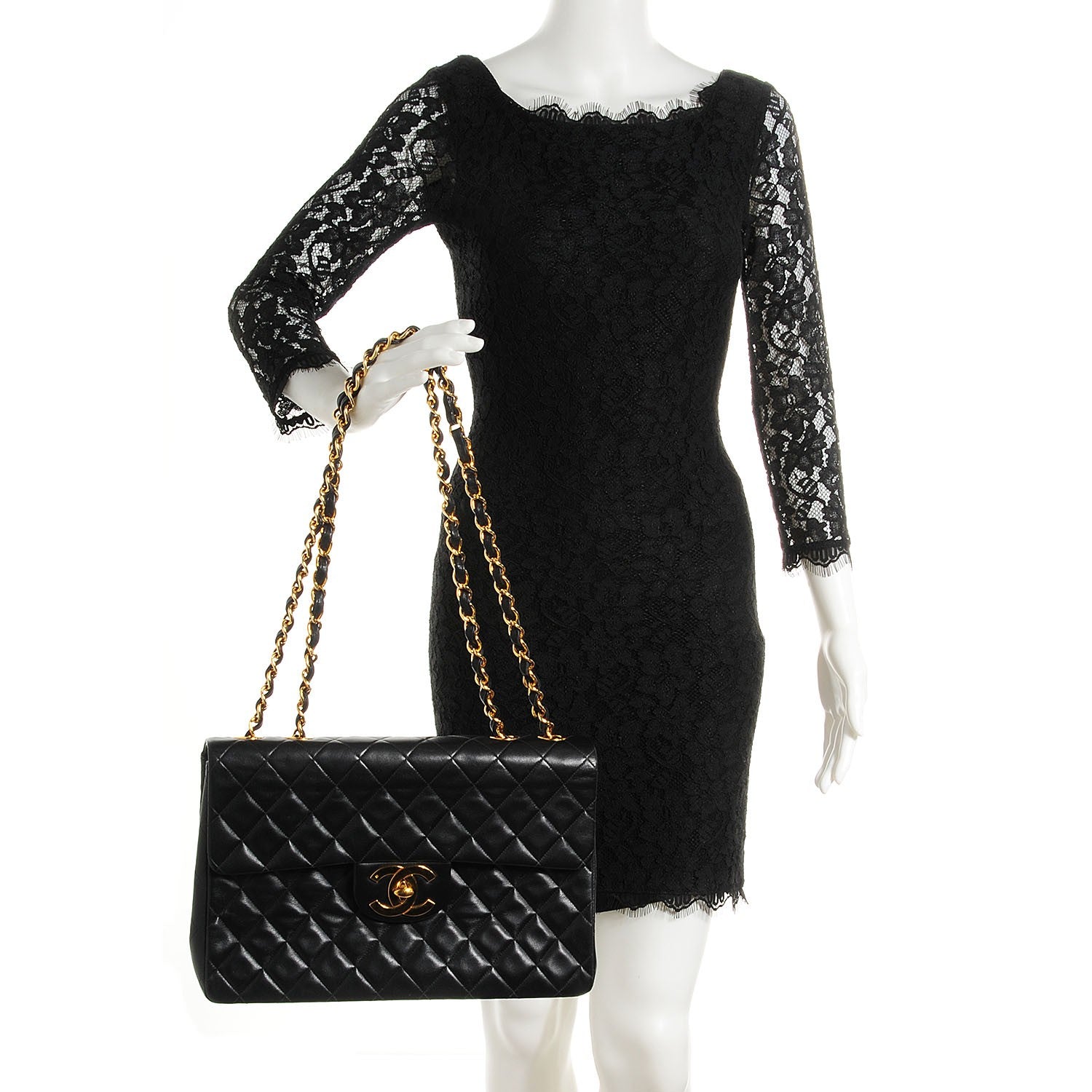 Chanel Lambskin XL Jumbo Flap Black 2 of 7