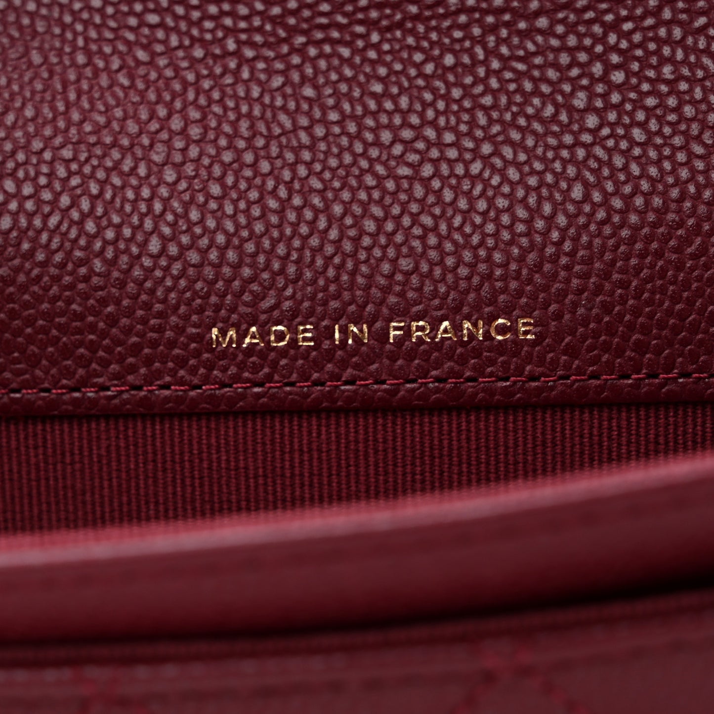 Caviar Quilted Flap Card Holder Wallet Burgundy