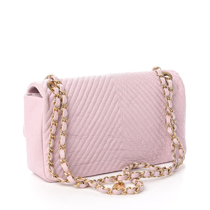 Chanel Wrinkled Lambskin Chevron Quilted Medium Flap Light Pink 3 of 11