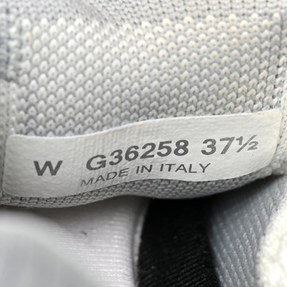 Chanel Fabric Suede Calfskin Stretch CC Sneakers 37.5 White Grey 8 of 12