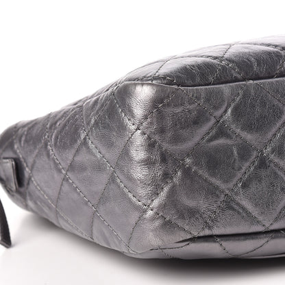 Chanel Metallic Aged Calfskin Quilted Large Reissue Camera Case Silver 9 of 10