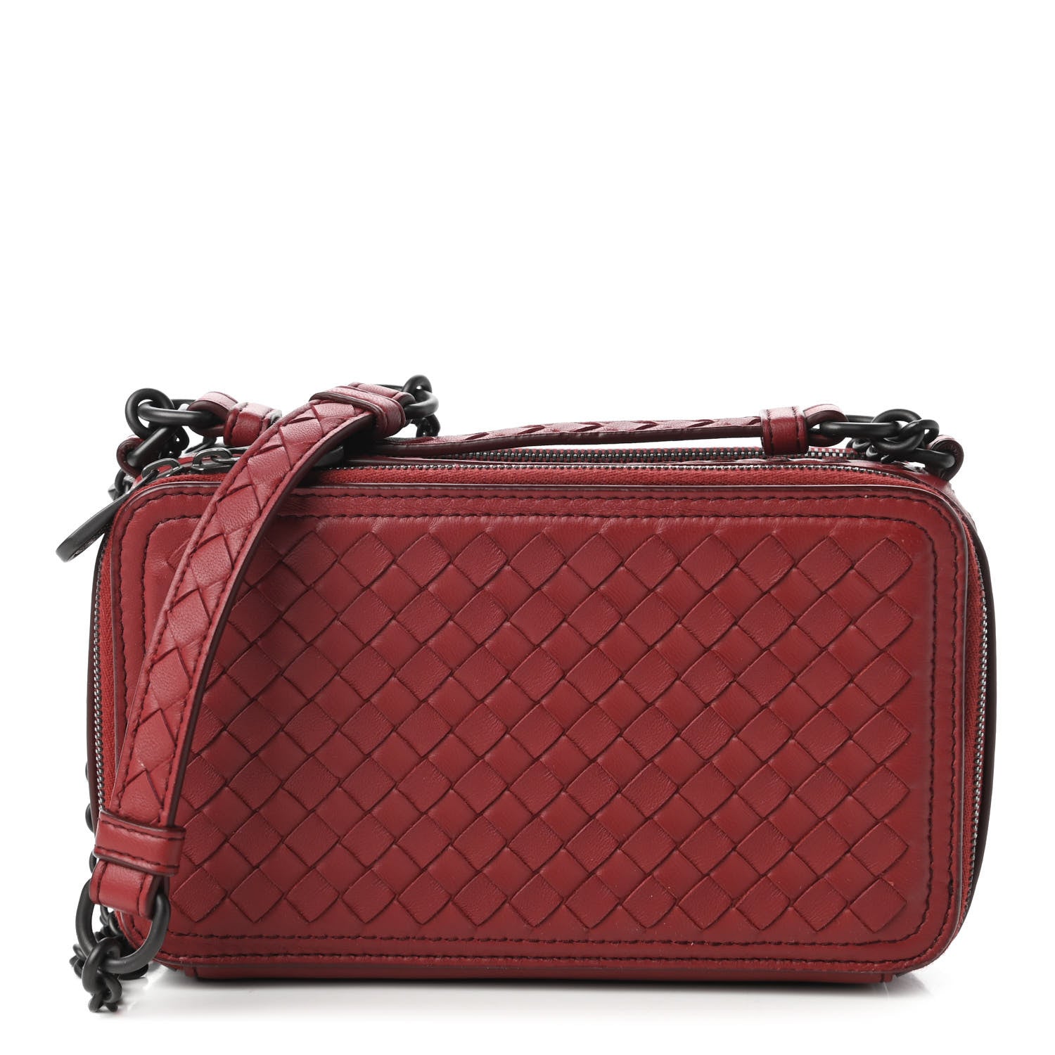 Bottega Veneta Nappa Intrecciato Camera Bag Red 1 of 10