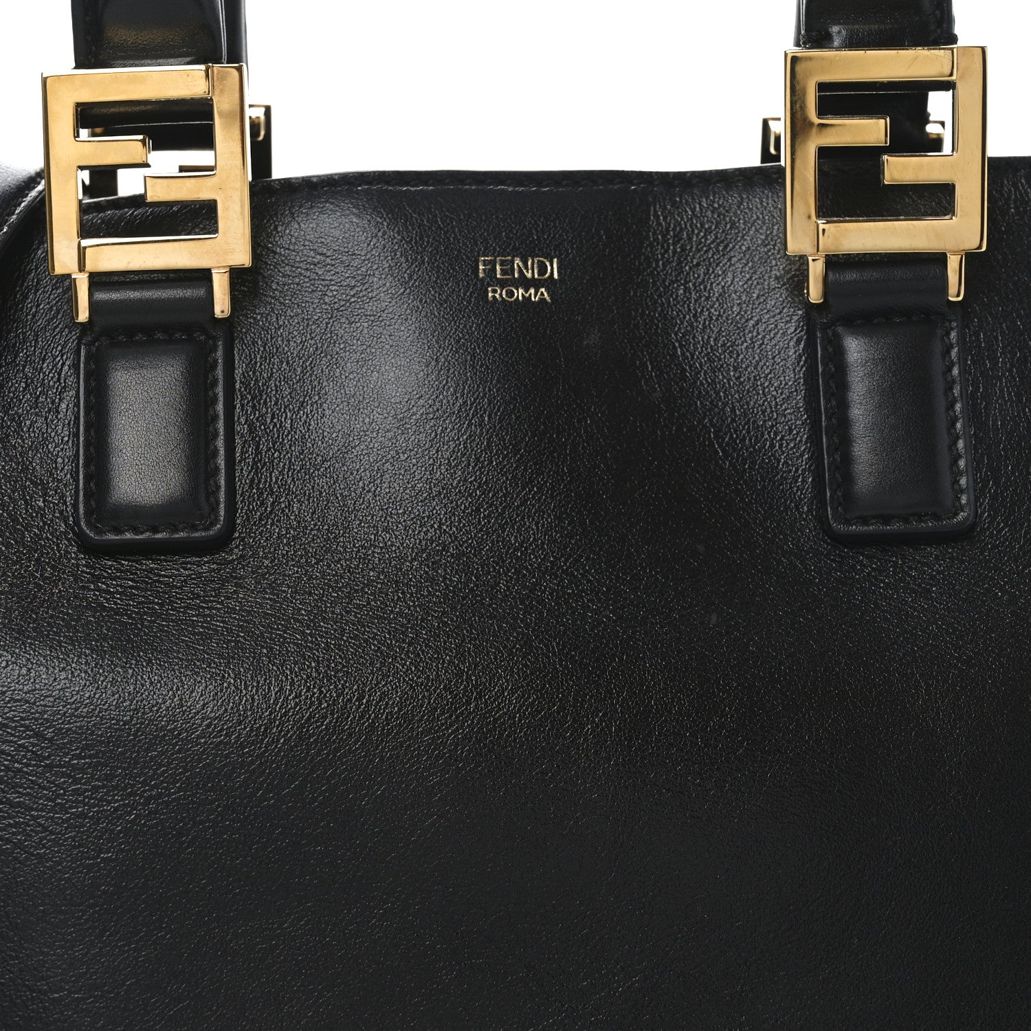 Fendi Vitello Glacier Medium FF Tote Black 8 of 10