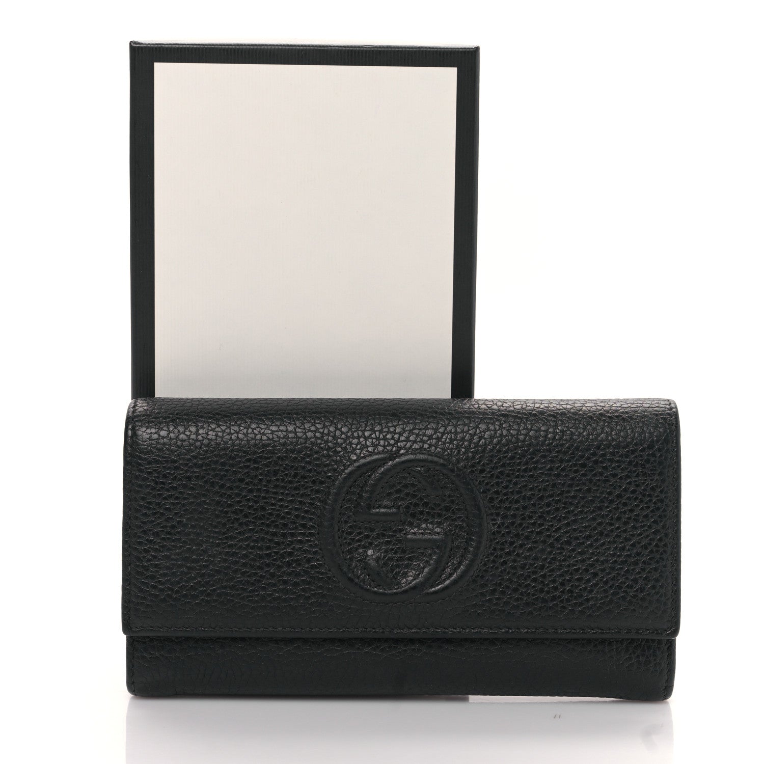 Gucci Pebbled Calfskin Large Soho Continental Wallet Black 10 of 10