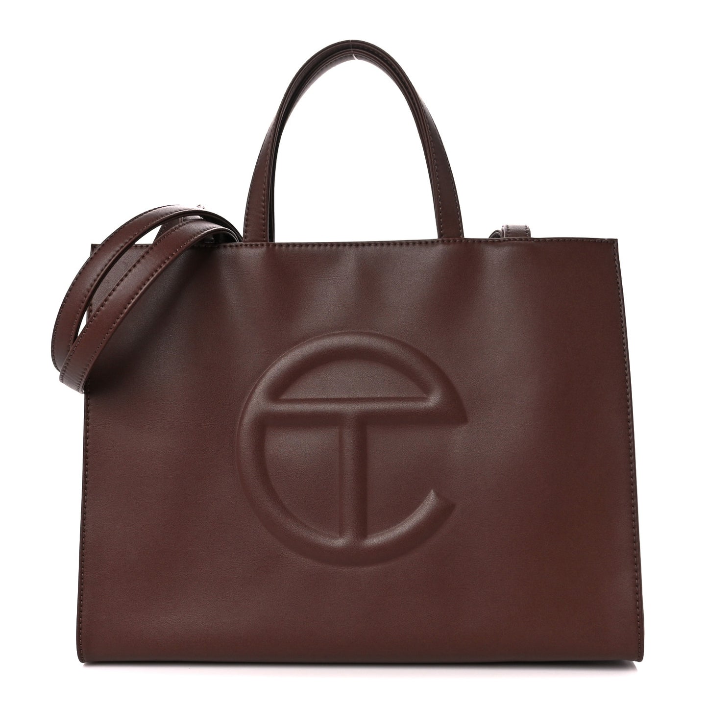 Vegan Leather Medium Shopping Bag Chocolate