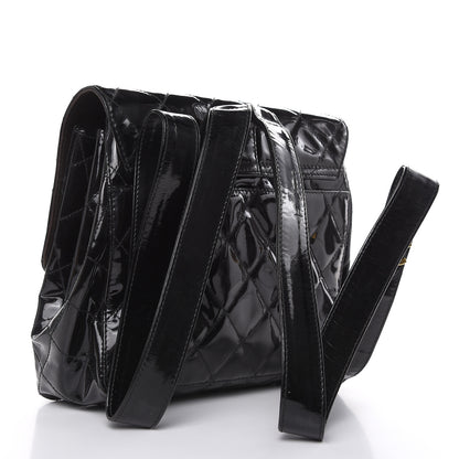 Chanel Patent Quilted Backpack Black 3 of 17