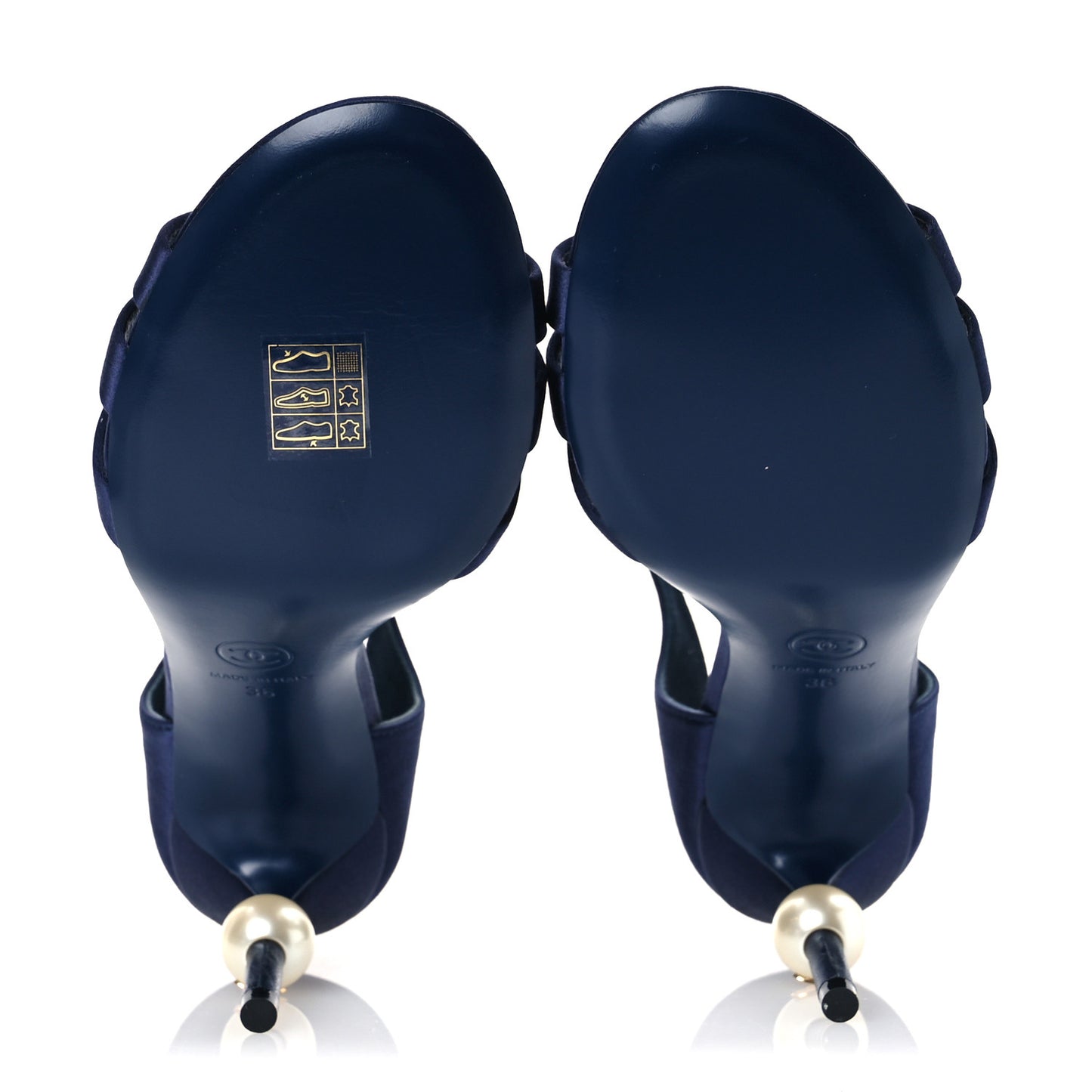 Satin Pearl Sandals 36 Dark Blue