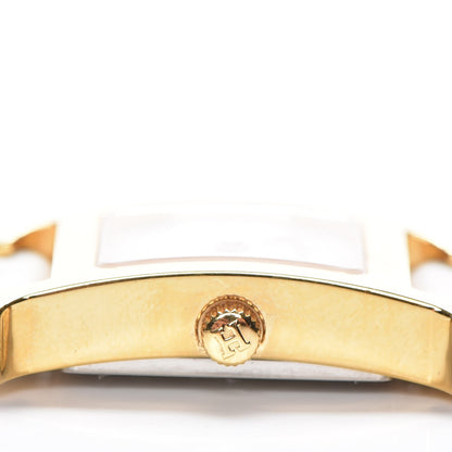 Hermes Stainless Steel Epsom 21mm Heure H Hour Quartz Watch Blanc 6 of 10