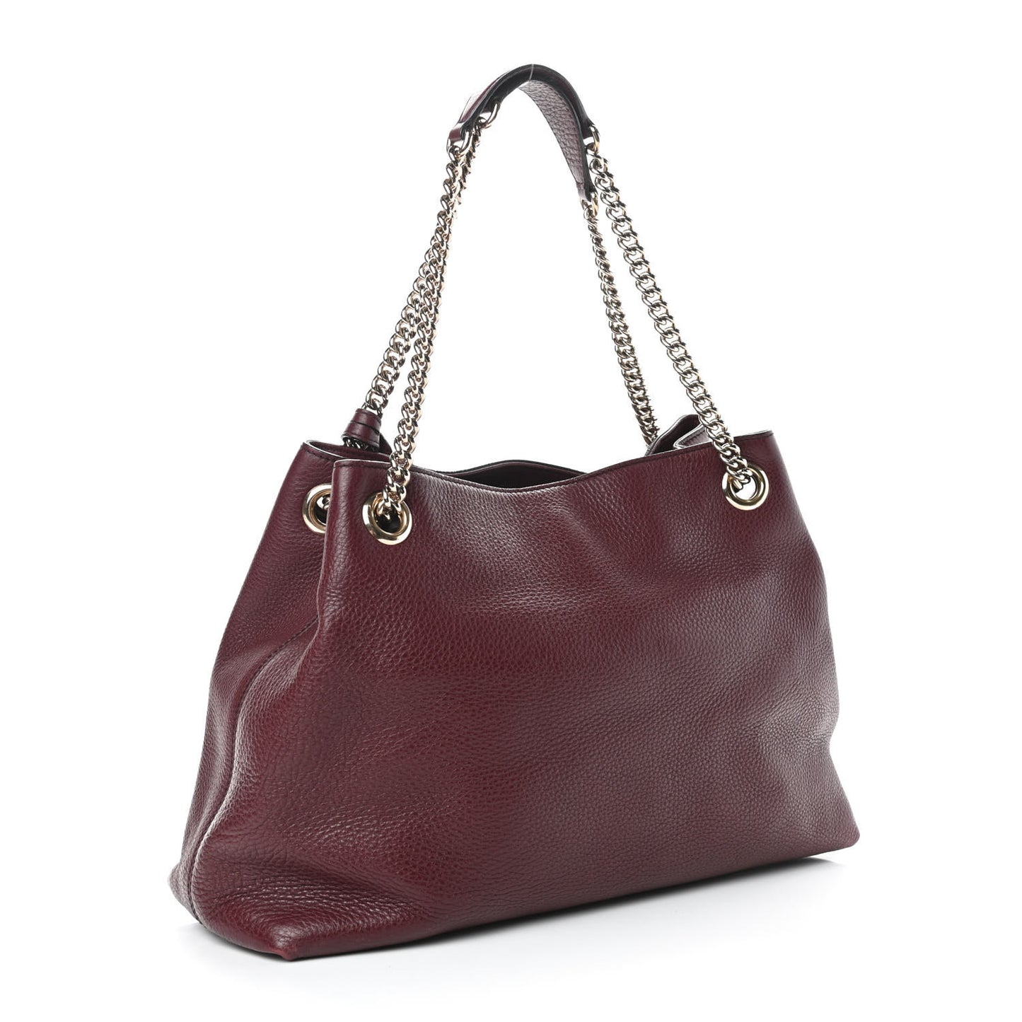 Pebbled Calfskin Medium Soho Chain Shoulder Bag Scarlatto