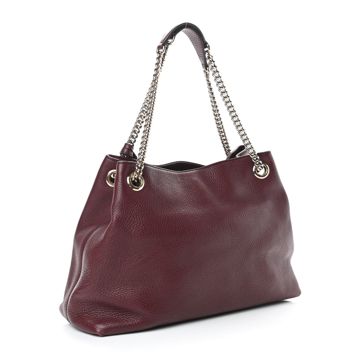 Gucci Pebbled Calfskin Medium Soho Chain Shoulder Bag Scarlatto 3 of 10
