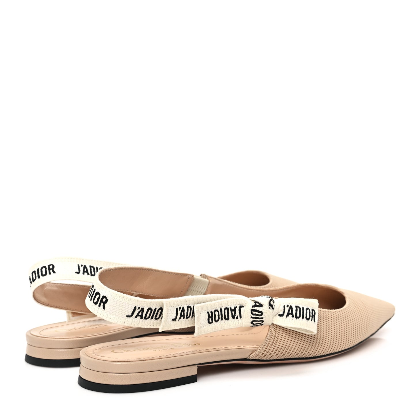 Technical Canvas Ribbon J'Adior Slingback Ballet Flats 40 Powder Nude