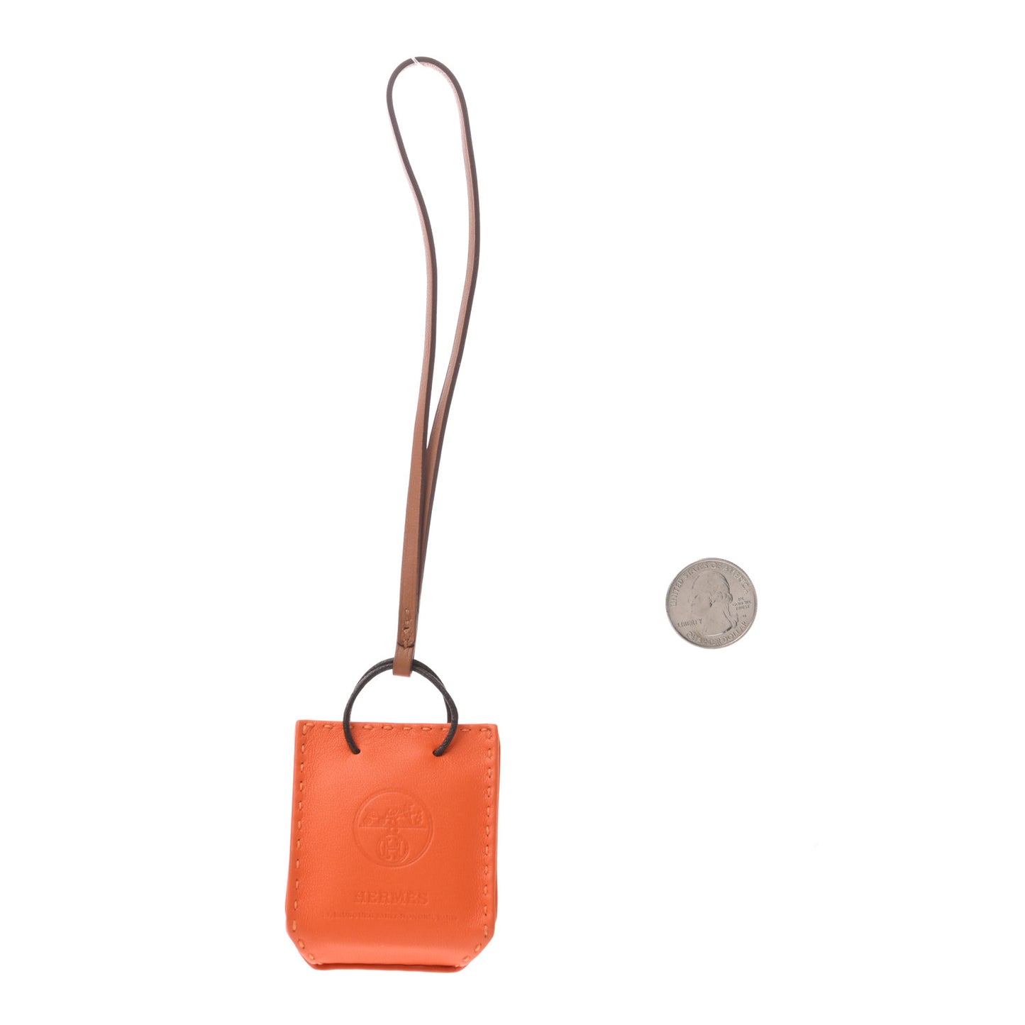 Milo Lambskin Swift Shopping Bag Charm Feu Gold