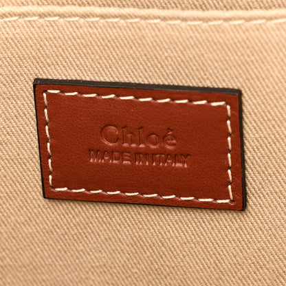 Chloe Cotton Calfskin Medium Woody Ribbon Tote White Brown 6 of 9