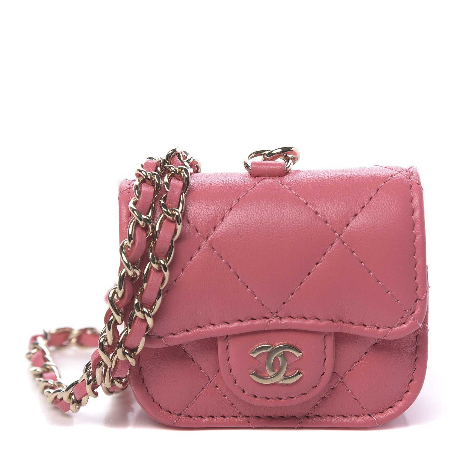 Chanel Lambskin Quilted Airpods Pro Case Coral 1 of 9