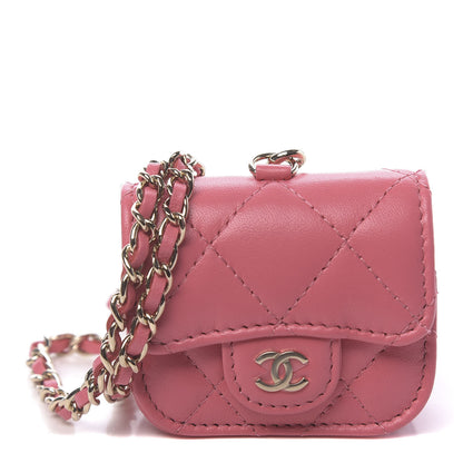 Chanel Lambskin Quilted Airpods Pro Case Coral 1 of 9
