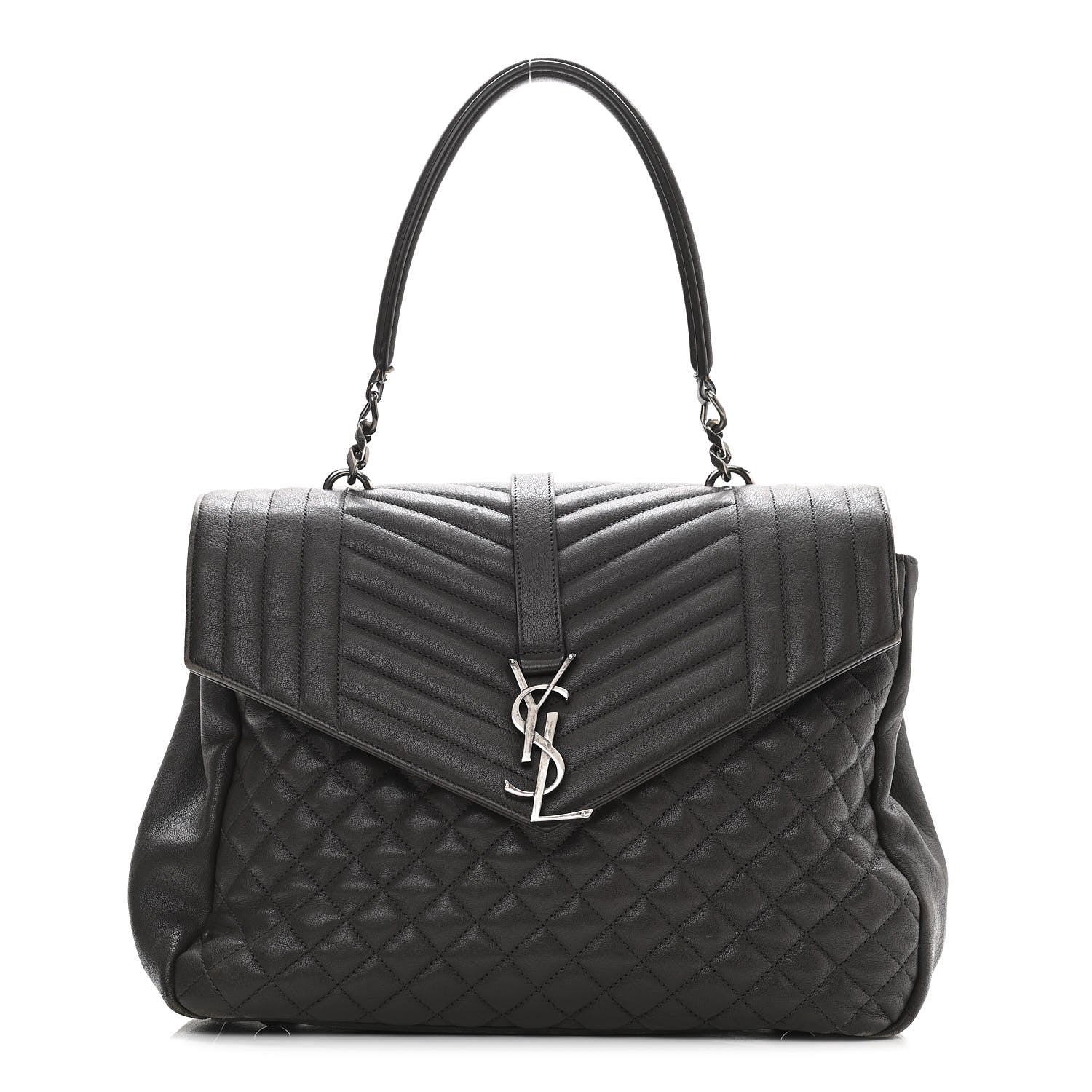 Saint Laurent Sheepskin Tri-quilt Monogram Large College Satchel Black 1 of 20