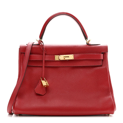 Hermes Taurillon Clemence Kelly Retourne 32 Rouge Casaque 1 of 10