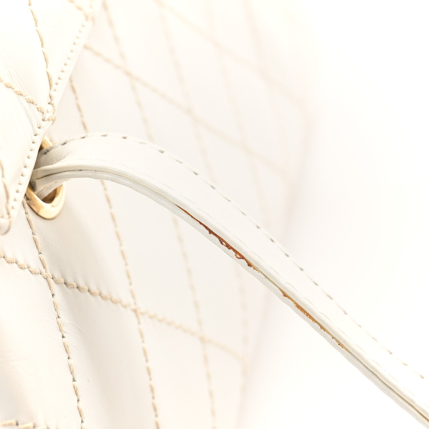Chanel Calfskin Wild Stitch Shoulder Bag White 13 of 14