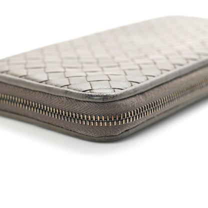 Bottega Veneta Nappa Intrecciato Half Zip Around Wallet Mud 10 of 11