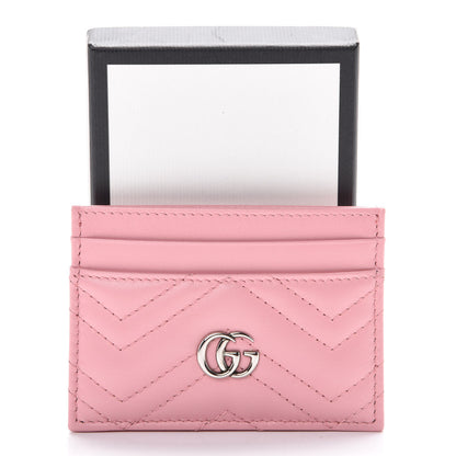 Gucci Calfskin Matelasse GG Marmont Card Holder Wild Rose 6 of 6
