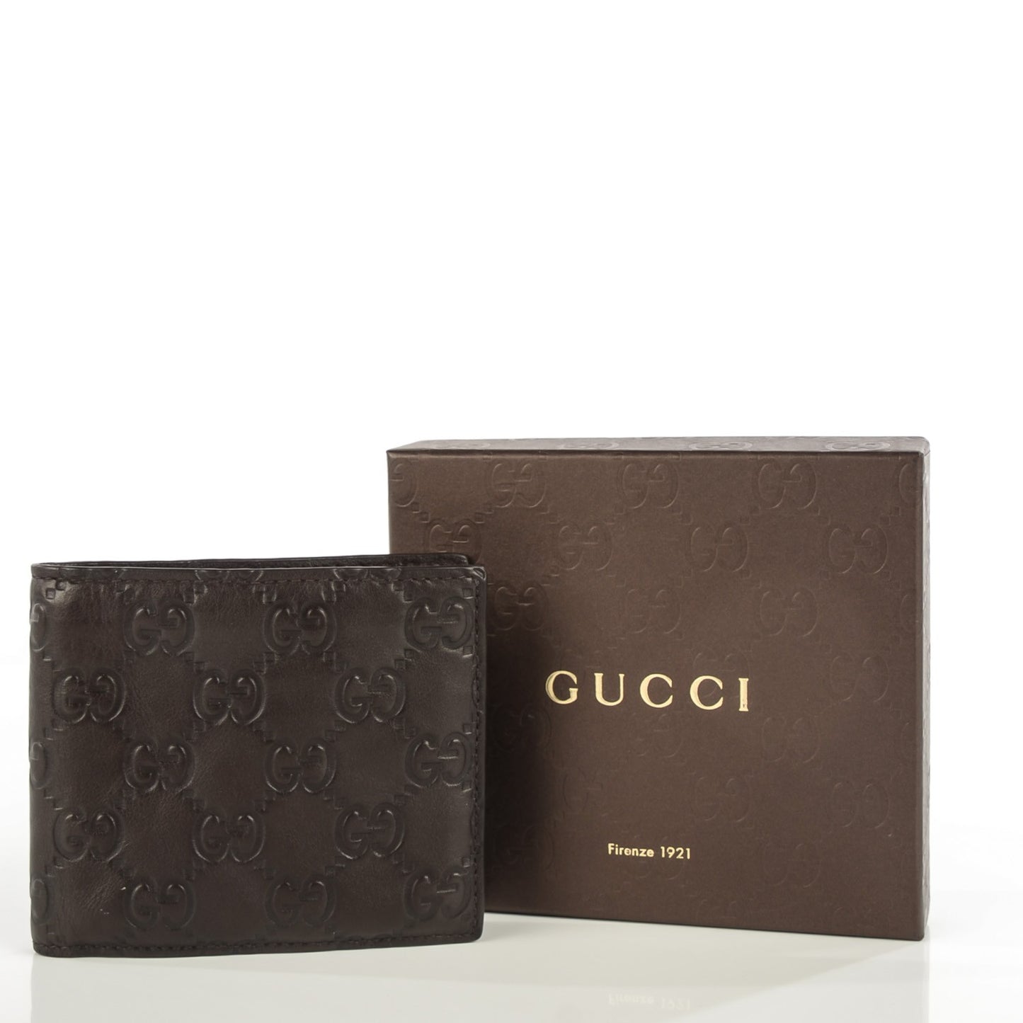 Guccissima Avel Bi-Fold Wallet Chocolate