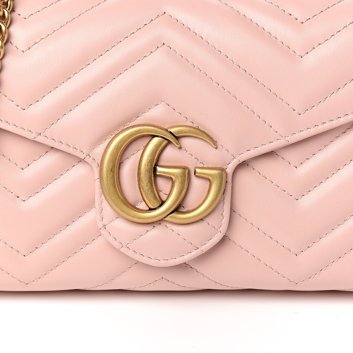 Gucci Calfskin Matelasse GG Marmont Chain Wallet Perfect Pink 18 of 18