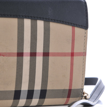 Burberry Calfskin House Check Henley Wallet On Chain Black 11 of 12