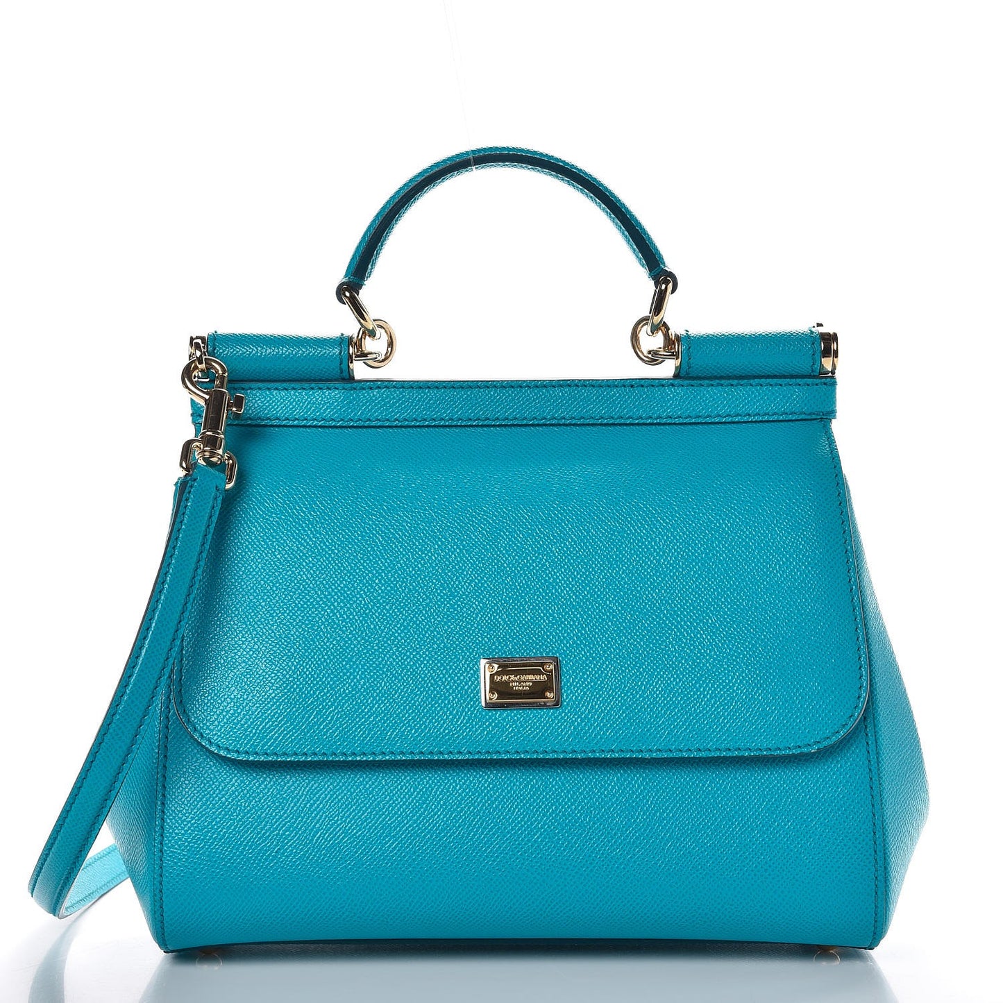 Dauphine Calfskin Medium Miss Sicily Satchel Turquoise