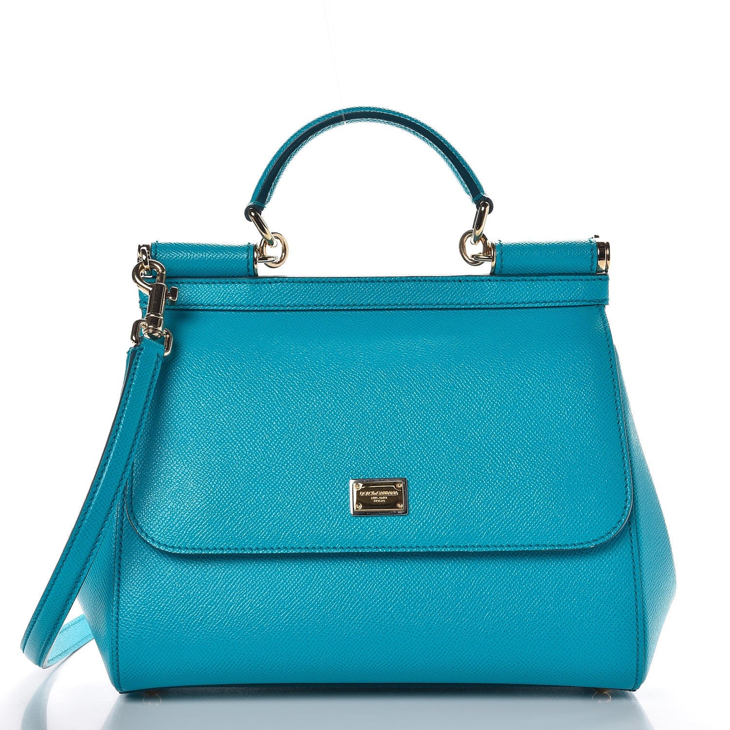 Dolce & Gabbana Dauphine Calfskin Medium Miss Sicily Satchel Turquoise 1 of 6