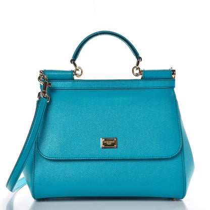 Dolce & Gabbana Dauphine Calfskin Medium Miss Sicily Satchel Turquoise 1 of 6