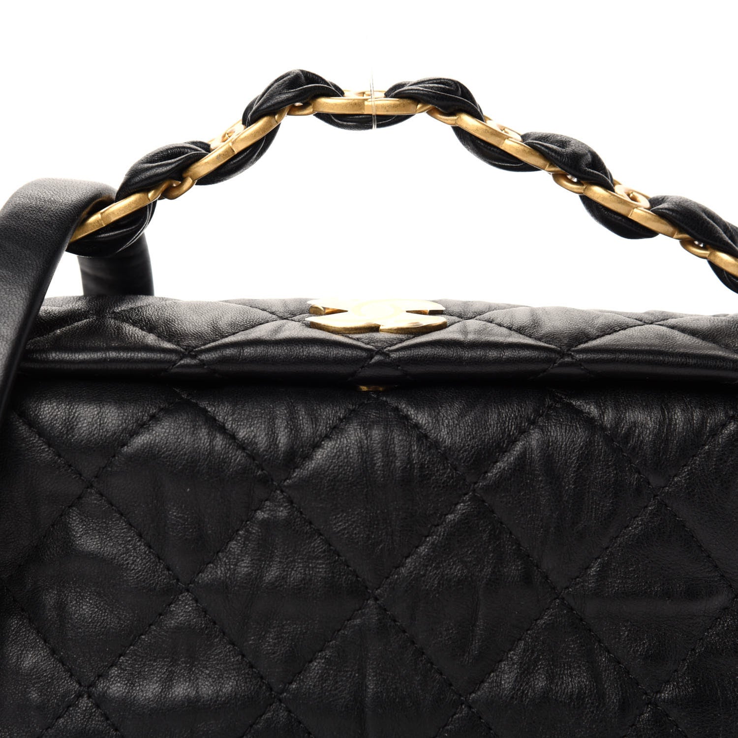 Chanel Crumpled Lambskin Quilted Small CC Links Shoulder Bag Black 11 of 11